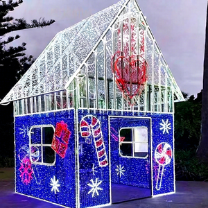 Arches lumineuses LED commerciales en forme de maison de pain d'épices pour l'affichage extérieur des décorations de Noël - Product Image 1