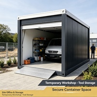 Maison conteneur modulaire moderne de 20 pieds à structure en acier, mobile, idéale pour garage temporaire, stockage sur chantier et bureau d'urgence