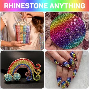 BOBOHOO strass gros verre lueur dans les lumières UV étincelle néon cristal vêtements perles Flatback strass pour robe de danse - Product Image 6