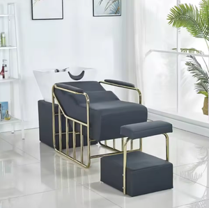 Chaise de lavage de cheveux avec bac à shampoing et fonction massage pour salon de coiffure - Product Image 1