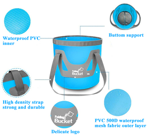 12l 20L 500D sac de rangement en plastique Portable pliable <span class=keywords><strong>Camping</strong></span> randonnée bateau pêche seau à glace pliable - Product Image 4