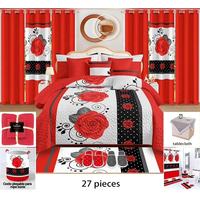 Ensemble de literie Lilianna King Size 24 pièces avec housse de couette et ensemble de salle de bain assorti, drap plat, ensemble de 26 pièces Queen Size