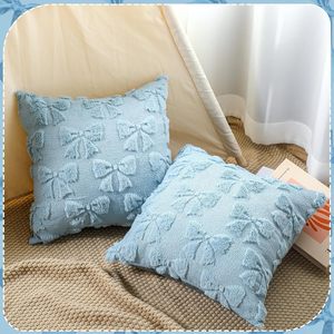 Juego de 2 Fundas de Almohada con Lazo, Decoración de Habitación <span class=keywords><strong>Coqueta</strong></span>, Lindas Fundas de Almohada de Piel Sintética Suave con Lazo, Estilo Preppy, Peluche Esponjoso, Estética - Product Image 5