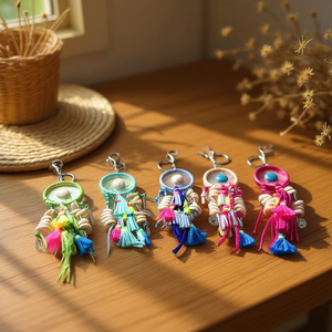 Porte-clés ethnique LlaverO en alliage de zinc, crochet textile, cadeau promotionnel - Product Image 2