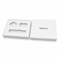 Boîte d'emballage rigide pour montre, blanc mat, avec insert en EVA, logo personnalisé