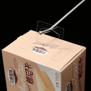 Clear Hang Tab Rectangular <b>Label</b> Sticker hang tabs for Retail Display Packaging - Product Image 2