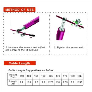 Corde à sauter réglable avec poignée en alliage d'aluminium et câble recouvert de caoutchouc, corde d'exercice - Product Image 2
