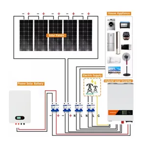 On Off Grid Solar System Residential 10KW 12KW 15KW 20KW 30KW Hybrid Complete Set Solar Power Energy System