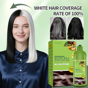 Piante organiche colore dei capelli Color crema colorante 400ml Volume di plastica serie marrone che copre capelli bianchi e grigiosi uso domestico Shampoo - Product Image 3