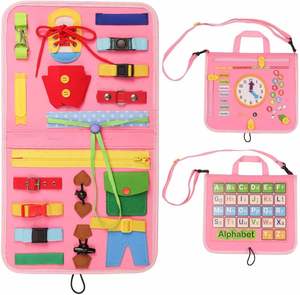 Juguetes Montessori para Niños Pequeños, Tablero de Actividades de Fieltro, Aprendizaje de Habilidades Básicas para Vestirse - Product Image 4