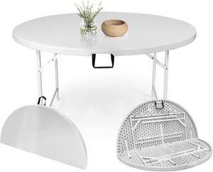 <span class=keywords><strong>Table</strong></span> ronde pliable en plastique HDPE pour <span class=keywords><strong>jardin</strong></span>, 8 places, 5 pieds, blanche, 60 pouces, <span class=keywords><strong>10</strong></span> <span class=keywords><strong>personnes</strong></span>, pliable en deux - Product Image 1