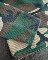 T-shirt Personnalisé Impression Numérique, Épaules Tombantes, Coupe Ample en Maille Gaufre Camouflage, Manches Longues Thermiques pour Homme