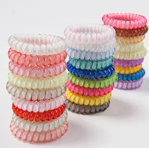 Goody candy color telephone wire hair tie, elastic hair bands for girls
