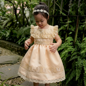 Robe de princesse jaune pour fille, très vendue, pour les occasions spéciales, robe Koko San, robe en satin, robe de soirée pour fille - Product Image 1