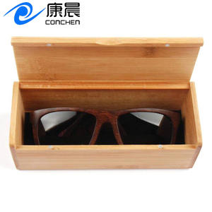 Étui à lunettes en bambou Conchen, boîte de rangement rectangulaire rétro pour lunettes de soleil, couleur naturelle, 8-8,9 pouces, vente en gros - Product Image 1