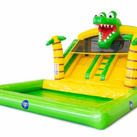 Videur gonflable Crocodile Combo gonflable Videur Toboggan Maison de rebond Location de jardin Fête PVC Unisexe