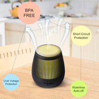 Humidificateur électrique de table écologique alimenté par USB, cadeau créatif, 7 lumières colorées, portable, en plastique vert marbré, 1 an