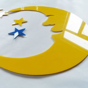 Pegatina de Pared 3D con Diseño de Estrella y Luna, Espejo Decorativo para el Hogar, Adhesivo de Espejo para Dormitorio, Sala de Estar, Papel Tapiz Mural - Product Image 5