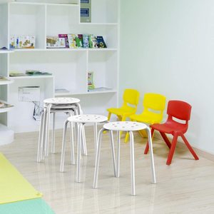 Thickened wrought iron <b>stool</b>, colorful, simple, stylish, round <b>stool</b> for <b>bedroom</b>, living room, dining room, and shoe cover - Product Image 2