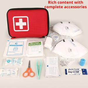 Kit de Primeros Auxilios de Emergencia para Exteriores, Set de 15 Piezas, Bolsa de Supervivencia Portátil de Tela Oxford con Carcasa Rígida, Incluye Mascarilla Facial, para Ciclismo - Product Image 6