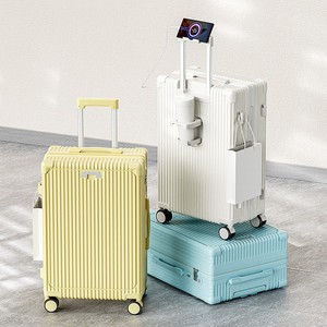 Valise de voyage à roulettes classique de qualité supérieure 20/22/24/26/28 pouces avec support pour téléphone, porte-bouteille, design avec crochet - Product Image 1