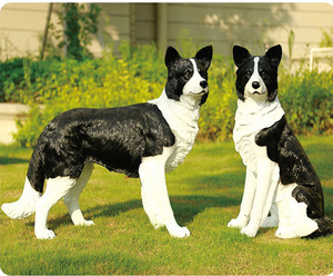 Estatua de Perro <span class=keywords><strong>Border</strong></span> <span class=keywords><strong>Collie</strong></span> de Resina para Exteriores, Figura de Animal Realista de Fibra de Vidrio para Decoración de Jardín - Product Image 2