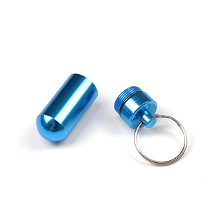 Caja de llavero de aluminio resistente al agua para el cuidado de la salud, portabotellas de Color azul, venta al por mayor - Product Image 6
