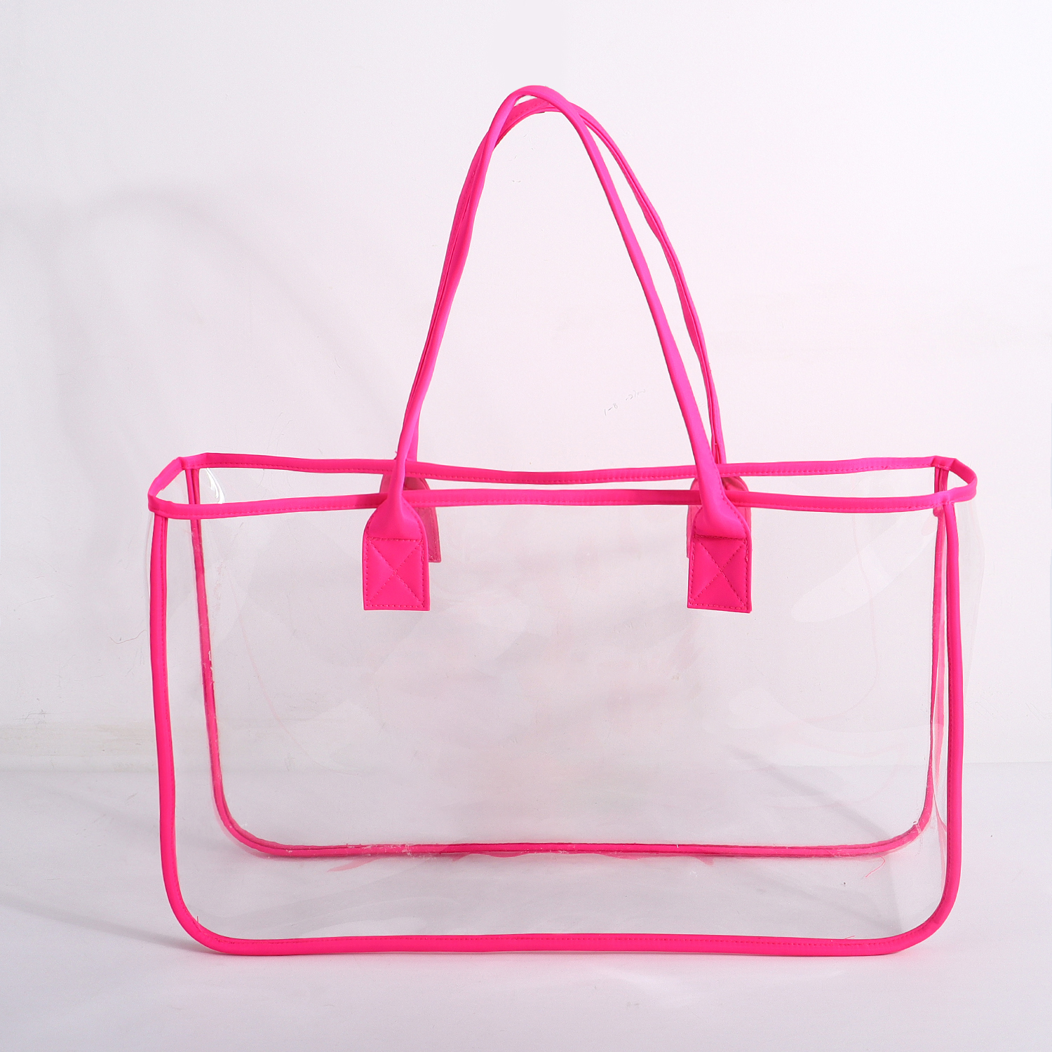 borsa tote trasparente rosa caldo