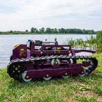 Tondeuse à gazon industrielle sans fil robuste à chenilles télécommandée avec moteur haute puissance pour grandes exploitations agricoles et jardins