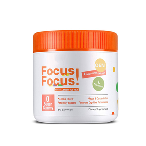 OEM Etiqueta Privada Focus Gummies <span class=keywords><strong>Brain</strong></span> Foods <span class=keywords><strong>Brain</strong></span> Booster Suplemento para Concentración Memoria Soporte L-Teanina Proporciona Energía - Product Image 1