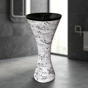 Best Quality Ceramic Sanitary Ware New Round Shape Wash Basin Pedestal Hospital Use Modern Design - Product Image 5