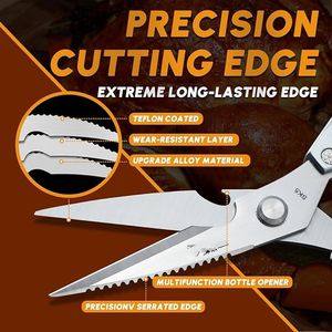 <b>Kitchen</b> <b>Scissors</b> All Purpose Stainless Steel <b>Kitchen</b> Shear Sharp Silver Meat <b>Scissors</b> Dishwasher Safe Heavy Duty Poultry Shears - Product Image 3