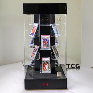 TCG Magasin personnalisé Acrylique LED Vitrine Conception rotative Affichage Sac de cartes <span class=keywords><strong>Pokemon</strong></span> Carte de sport <span class=keywords><strong>PS</strong></span> a Level Stockage de cartes - Product Image 1