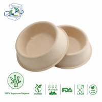 Bol d'alimentation durable en bagasse jetable pour animaux de compagnie, pour la maison, le chenil et les soins des animaux