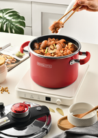 Autocuiseur en acier inoxydable émaillé à double couvercle-Ustensiles de cuisine 22cm compatibles avec l'induction Vente en gros