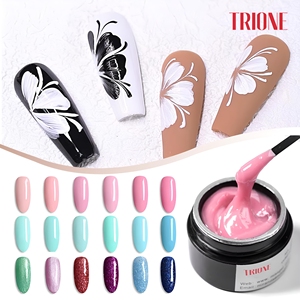TRIONE/OEM Kit de vernis gel épais pigmenté pour <span class=keywords><strong>dessin</strong></span> au trait, Gel UV coloré pour peinture d'ongles, Gel araignée pour nail art et usage en salon - Product Image 1