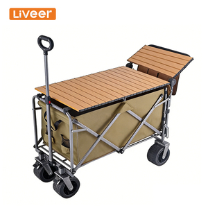 Foldable Industrial All-Terrain Camping <strong>Wagon</strong> Cart <strong>Heavy</strong> <strong>Duty</strong> Portable <strong>Folding</strong> Cart Adjustable Height Table Shopping Tools - Product Image 1