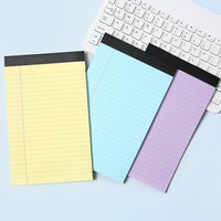 Bloc-notes compact 6 couleurs non adhésif à lignes rayées, 30 feuilles, papier couleur unie, style brique, pour l'approvisionnement transfrontalier