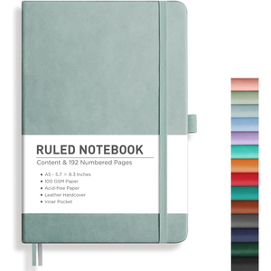 Free Sample Custom Logo Promotional <b>A5</b> Dotted Leather Hardcover <b>Notebook</b> with Embossed Logo Gift Organizer/Planner - Product Image 1
