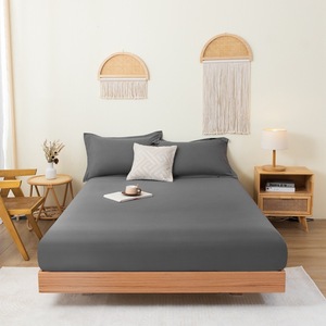 Draps en coton confortables et doux pour la peau, literie anti-poussière et protectrice, couvre-lits simples et doubles en gros, unis - Product Image 1
