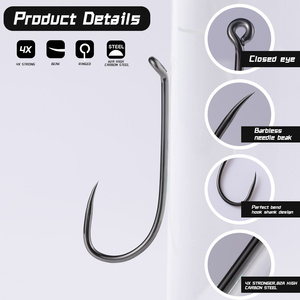 60 Degrés Jig Nymphe <span class=keywords><strong>Streamer</strong></span> Crochet 18 #-2 # Barbed Barbless Fly Tying Hooks Crochet De Pêche À La Mouche - Product Image 3