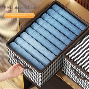 Modern Design PP Plastic Pants <b>Storage</b> <b>Box</b> Plate Lid Jeans Compartments Rack Wholesale Manufacturers Underwear <b>Storage</b> Basket - Product Image 4