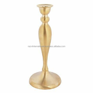 Juego de portavelas votivo de aluminio chapado en oro moderno hecho a mano de 2 diseño único en relieve para mesa de buena calidad para Pascua - Product Image 5