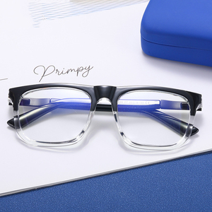 TR90 lunettes <span class=keywords><strong>de</strong></span> lecture carrées anti-lumière bleue à dessus plat Hombre lunettes à rayures bleues transparentes <span class=keywords><strong>de</strong></span> haute qualité montures <span class=keywords><strong>de</strong></span> lunettes pour hommes - Product Image 3