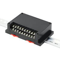 Caja de carril Din proyecto electrónico Plc caja de conexiones de Cable divisor montaje conector caja exterior negro Plc caja Pcb caja