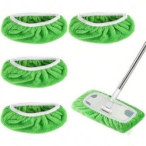 Paños de microfibra reutilizables para barrido en seco, almohadillas de fregona de aluminio compatibles con cabezales de fregona de escurrido automático. - Product Image 2