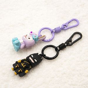 Llavero con cierre de muelle colorido, diseño creativo personalizado de aleación pintada, accesorio hecho a mano DIY para bolso de muñeca, estilo casual - Product Image 2