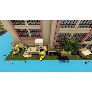 Grande aire de jeux en <span class=keywords><strong>bois</strong></span> pour jardin, nouveau design, tour de jeu pour enfants avec plusieurs toboggans - Product Image 6