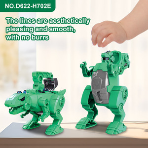 <span class=keywords><strong>Robot</strong></span> transformador para niños, juguete de dinosaurio en forma de Animal, <span class=keywords><strong>Robot</strong></span> DIY de montaje, juguetes transformables manuales para niños, venta al por mayor - Product Image 4