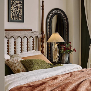 Juego de Muebles para <span class=keywords><strong>Dormitorio</strong></span>, Estilo Moderno Americano, Cama Moderna, Estructura de Cama de Madera Resistente Tamaño Queen para <span class=keywords><strong>Dormitorio</strong></span> Familiar - Product Image 4